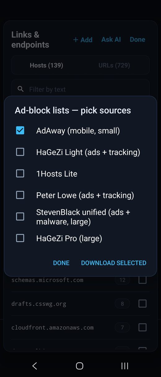 Block ads & unwanted hosts