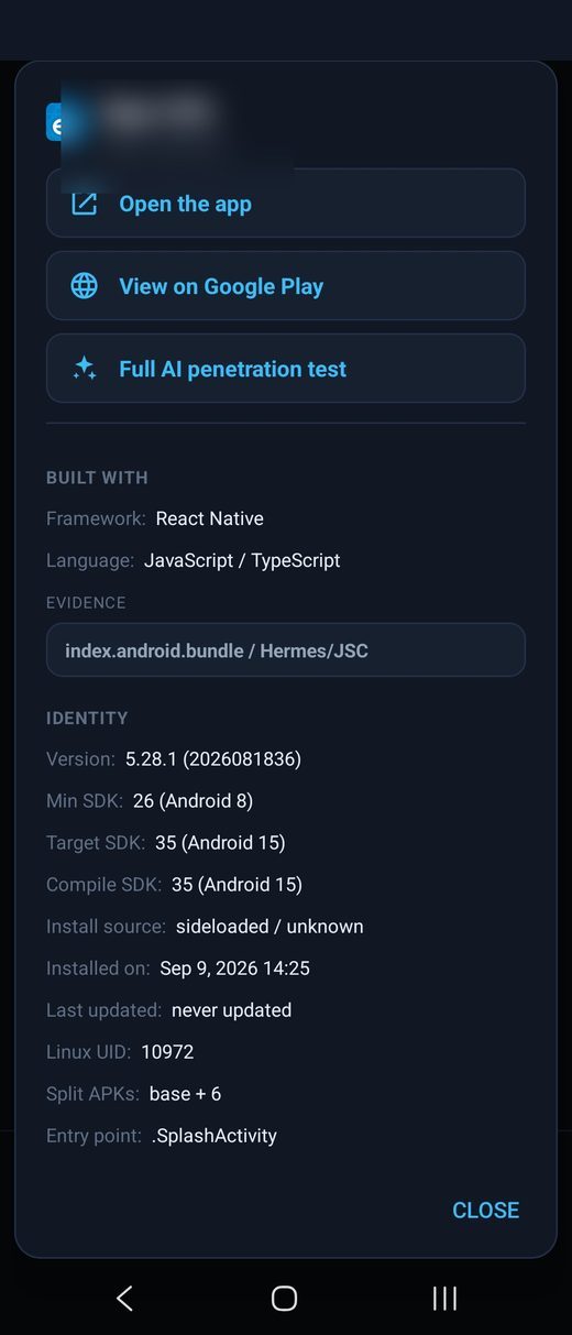 Fingerprint the build